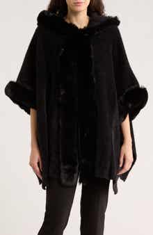 La Fiorentina Faux Fur Trim Cape