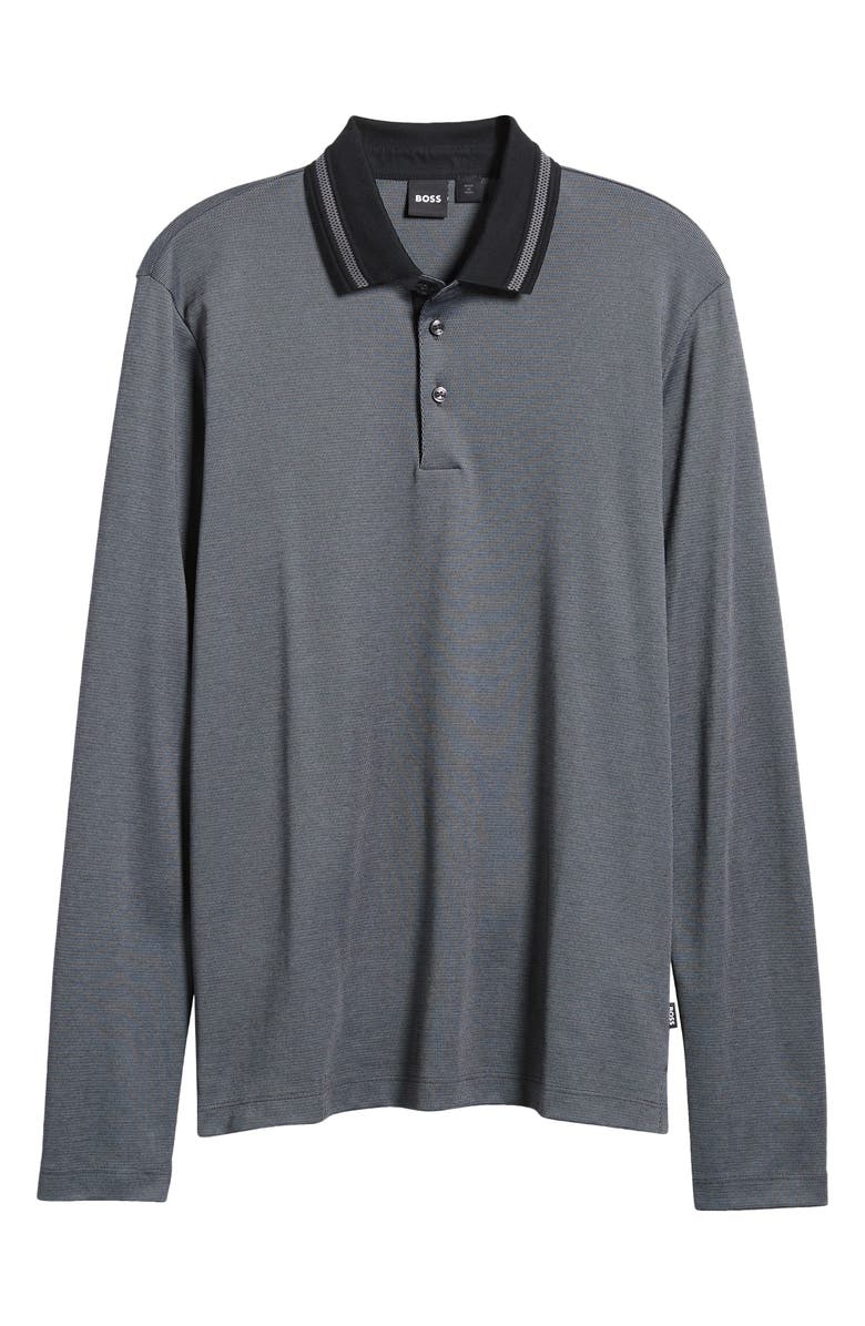 BOSS Pleins Long Sleeve Polo, Alternate, color, 