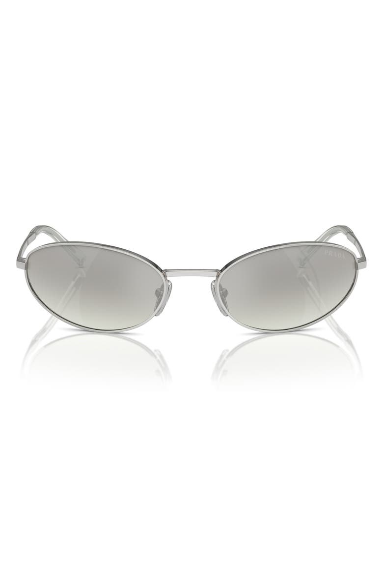 Prada 59mm Oval Sunglasses, Alternate, color, Silver