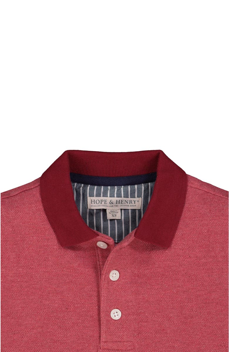 Hope & Henry Baby Boys' Organic Pique Polo, Infant, Alternate, color, Dark Red Heather