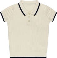 Ely's & Co. Looms Embroidered Trim Collection - Cable Knit Polo