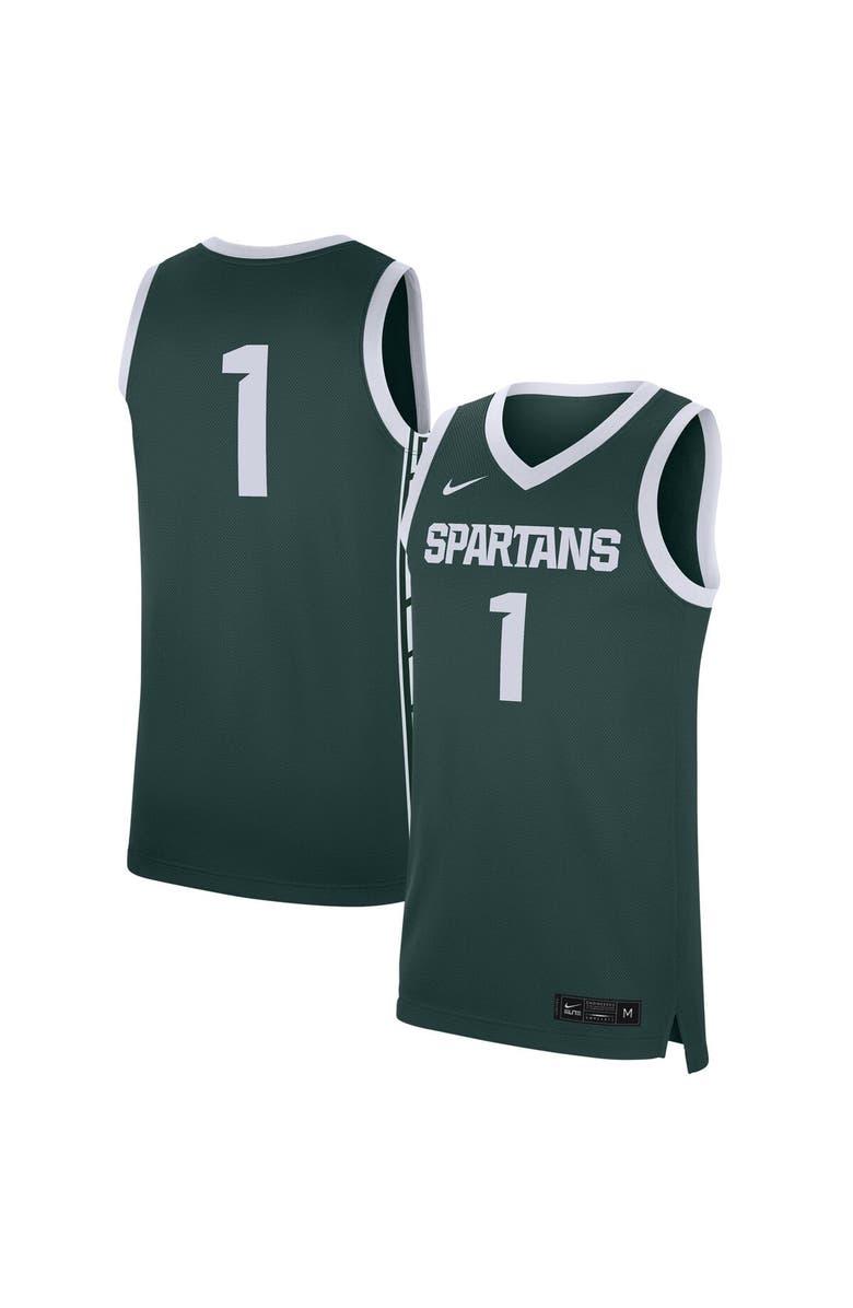 Nike Men's Nike #1 Green Michigan State Spartans Replica Jersey, Alternate, color, Green