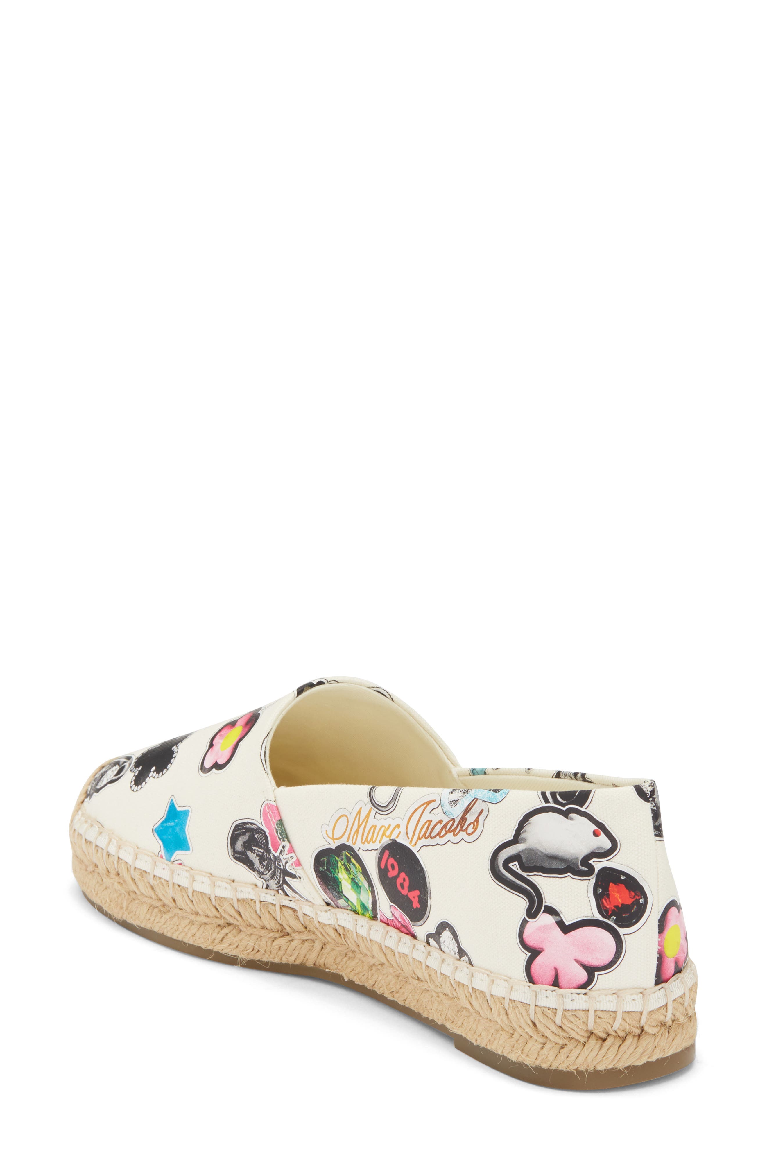 Marc Jacobs The Sticker Print Espadrille Flat, Alternate, color, White Multi