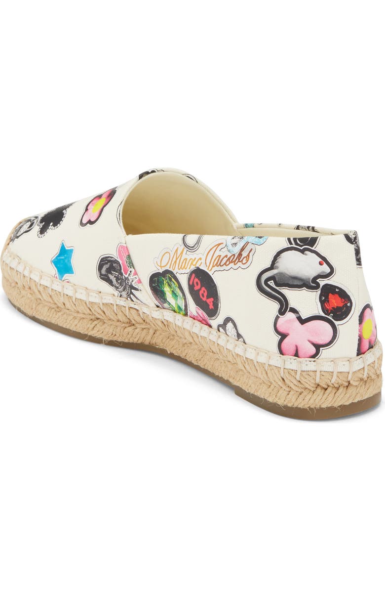 Marc Jacobs The Sticker Print Espadrille Flat, Alternate, color, White Multi