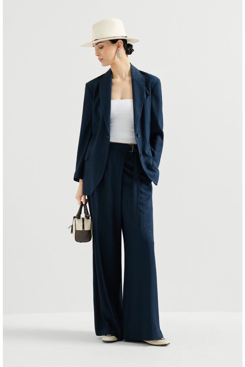 Dazzling chalk stripe trousers, Alternate, color, Blue