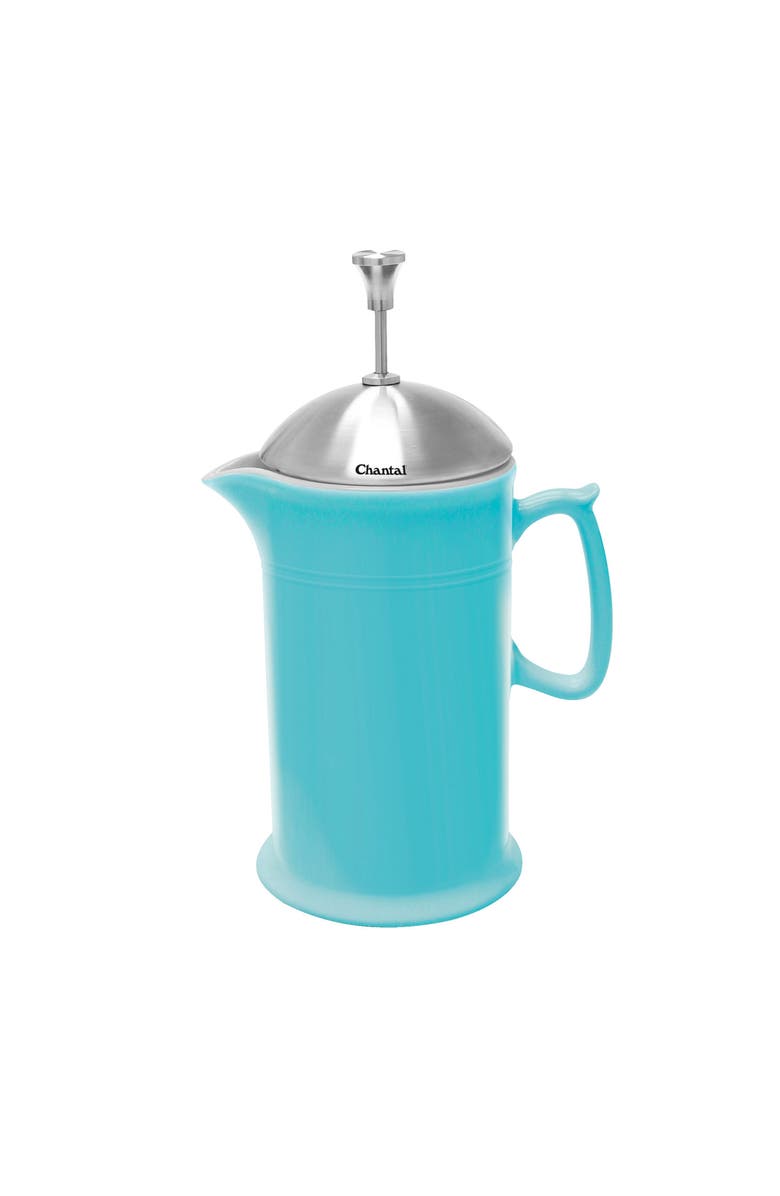 CHANTAL 28 ounce Ceramic French Press with Stainless Plunger, Main, color, Aqua