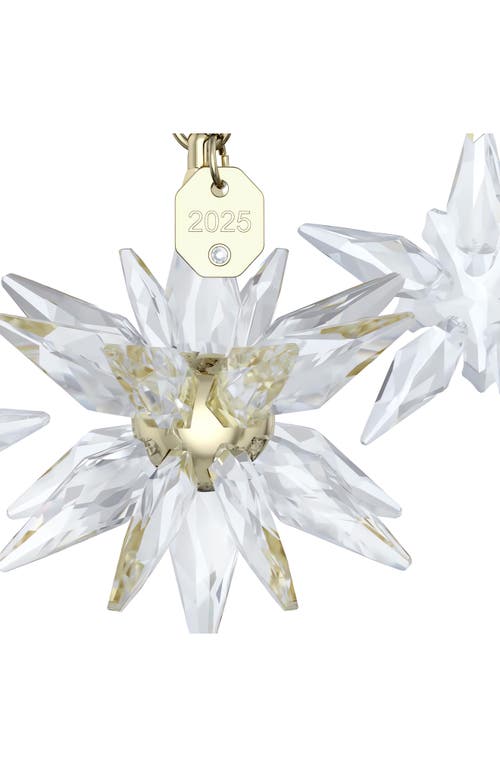 Swarovski 2025 Annual Edition Set Of 3 3d Crystal Snowflake Ornaments In White