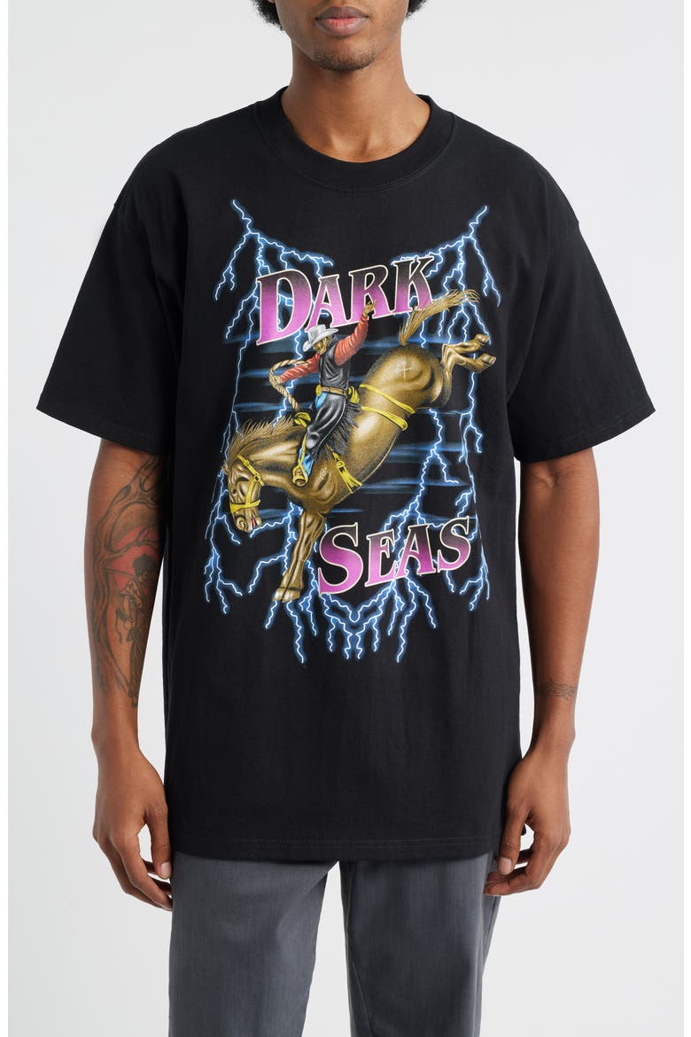 Saddle Bronc Cotton Graphic T-Shirt, Main, color, BLACK