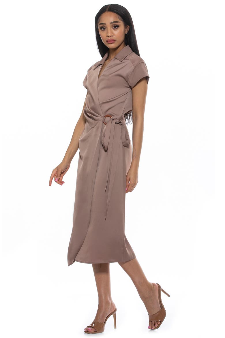 Paris Surplice Wrap Midi Dress, Alternate, color, NUDE