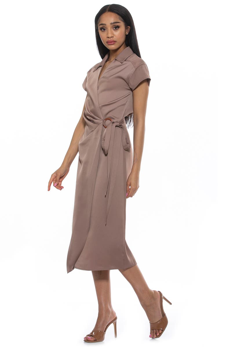Alexia Admor Paris Surplice Wrap Midi Dress, Alternate, color, Nude