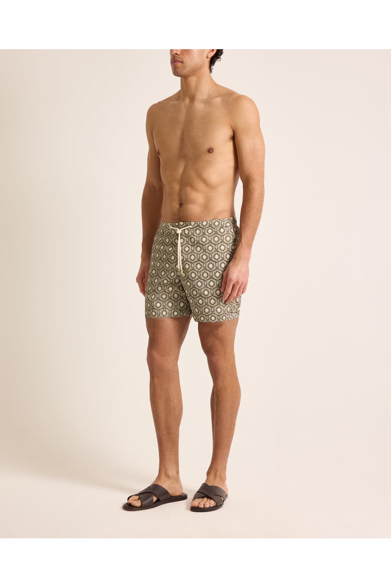 Bulldog Drawcord Mid-Length Classic Fit Drawcord Swim Shorts, Main, color, BAYLEAF GREEN