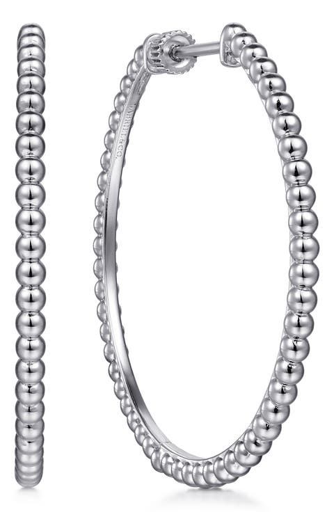 Bujukan Sterling Silver Hoop Earrings, 40mm