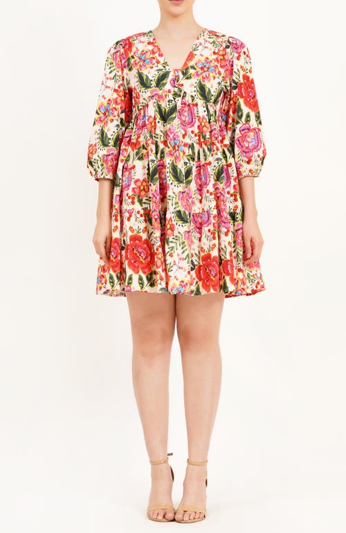 Leota Zariah Empire Waist Mini Dress In Multi