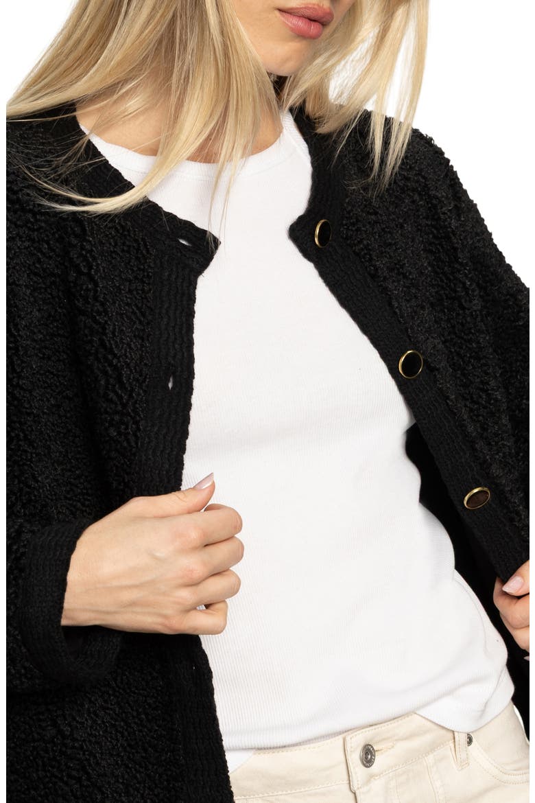 Cozy Textured Cardigan, Alternate, color, BLACK