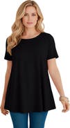 Roaman's Plus Size Ultimate Cotton Crewneck Short Sleeve Swing Tee