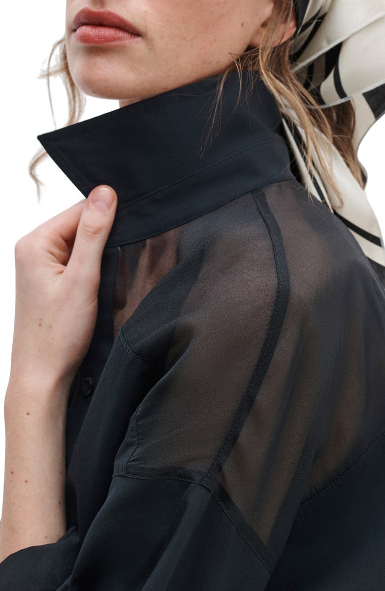 rag & bone Elly Crop Button-Up Shirt, Alternate, color, Black