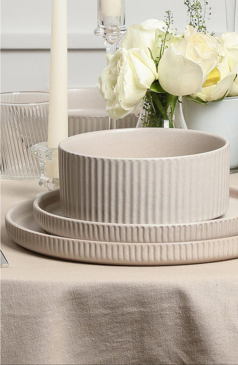 Stone Lain Haven Stoneware 4-Piece Salad Plate Set, Alternate, color, Beige