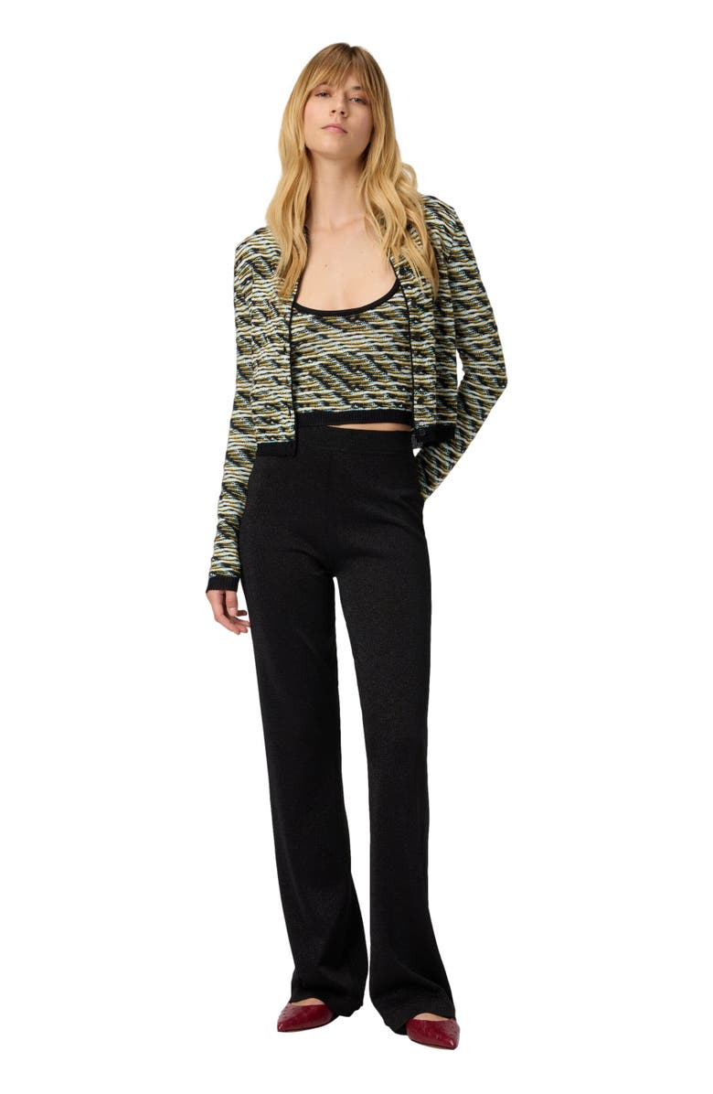 Missoni Straight Long Pants In Lamé, Alternate, color, Black
