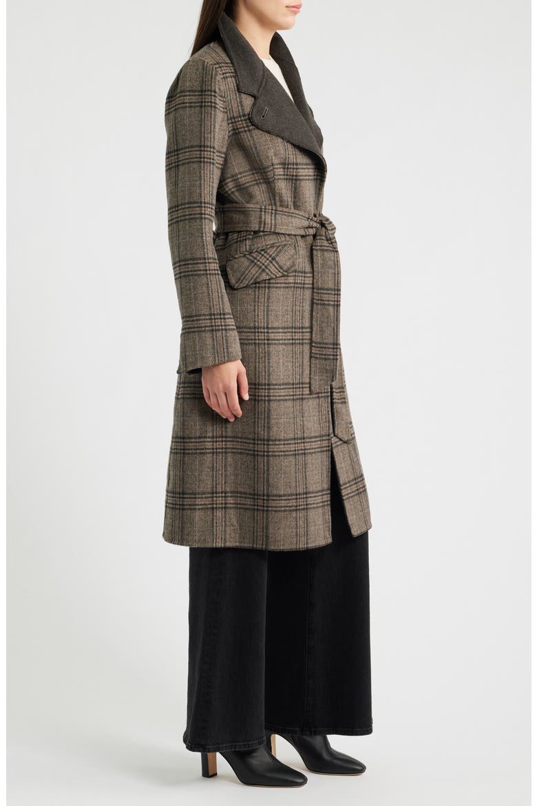 Double Face Wool Blend Wrap Coat, Alternate, color, PLAID COMBO