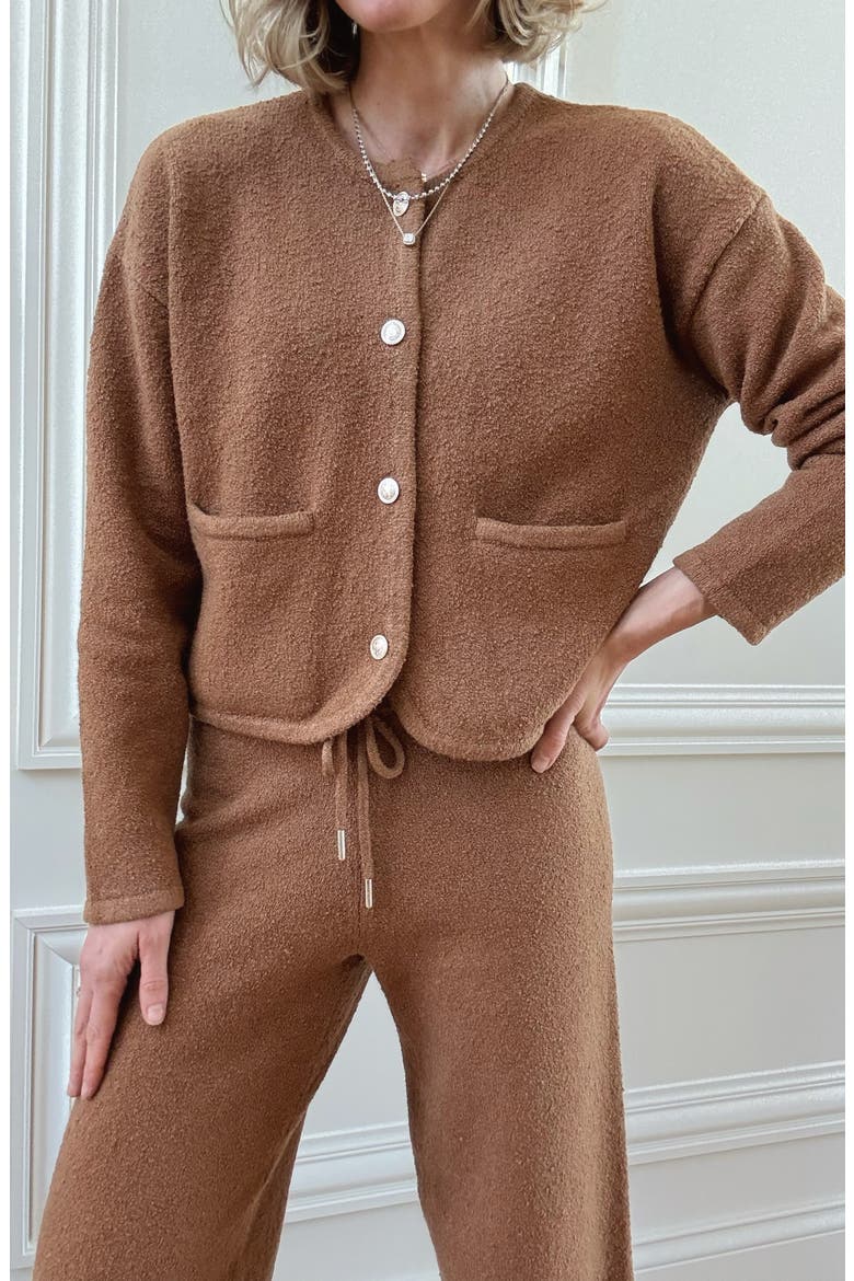 x @cellajaneblog Bouclé Cardigan, Alternate, color, CARAMEL
