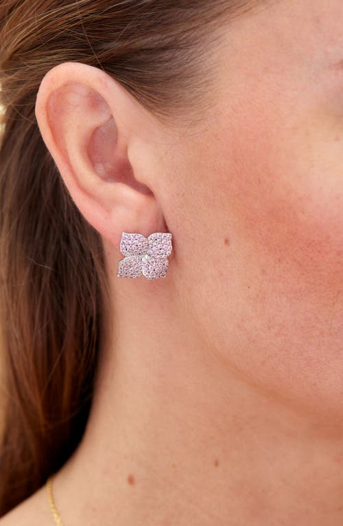 Savvy Cie Jewels Cubic Zirconia Flower Stud Earrings