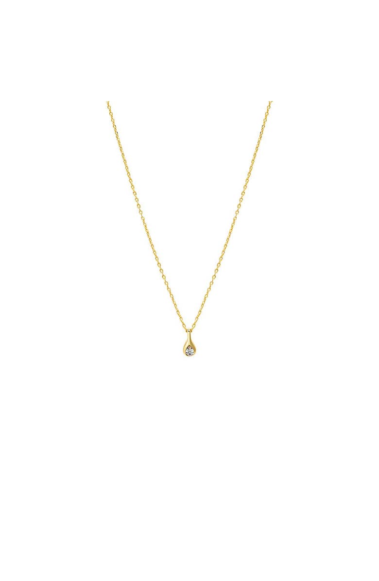 BY ADINA EDEN CZ Round Stone Teardrop Bezel Necklace, Main, color, Gold