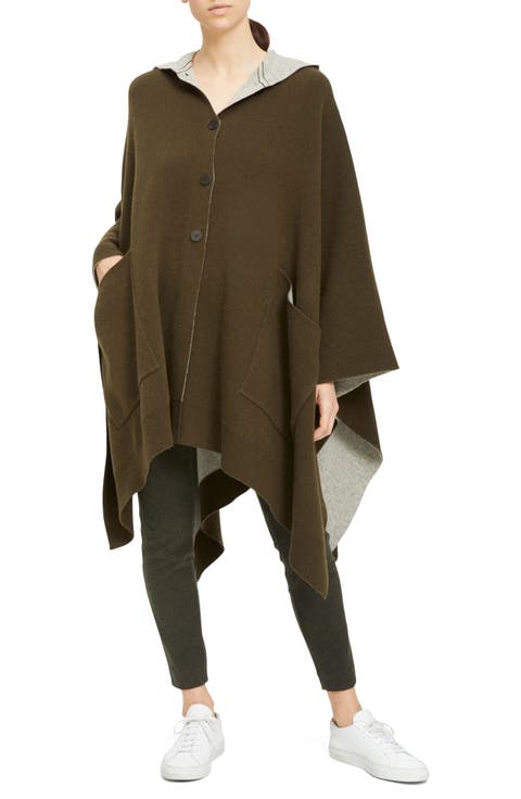 Hooded Wool & Cashmere Poncho
