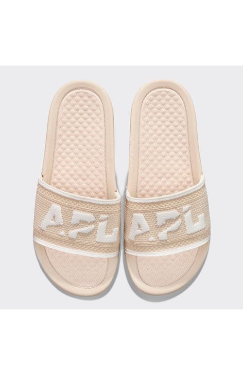 APL Men'S Big Logo Techloom Slide Sandals in Beach /Ivory 