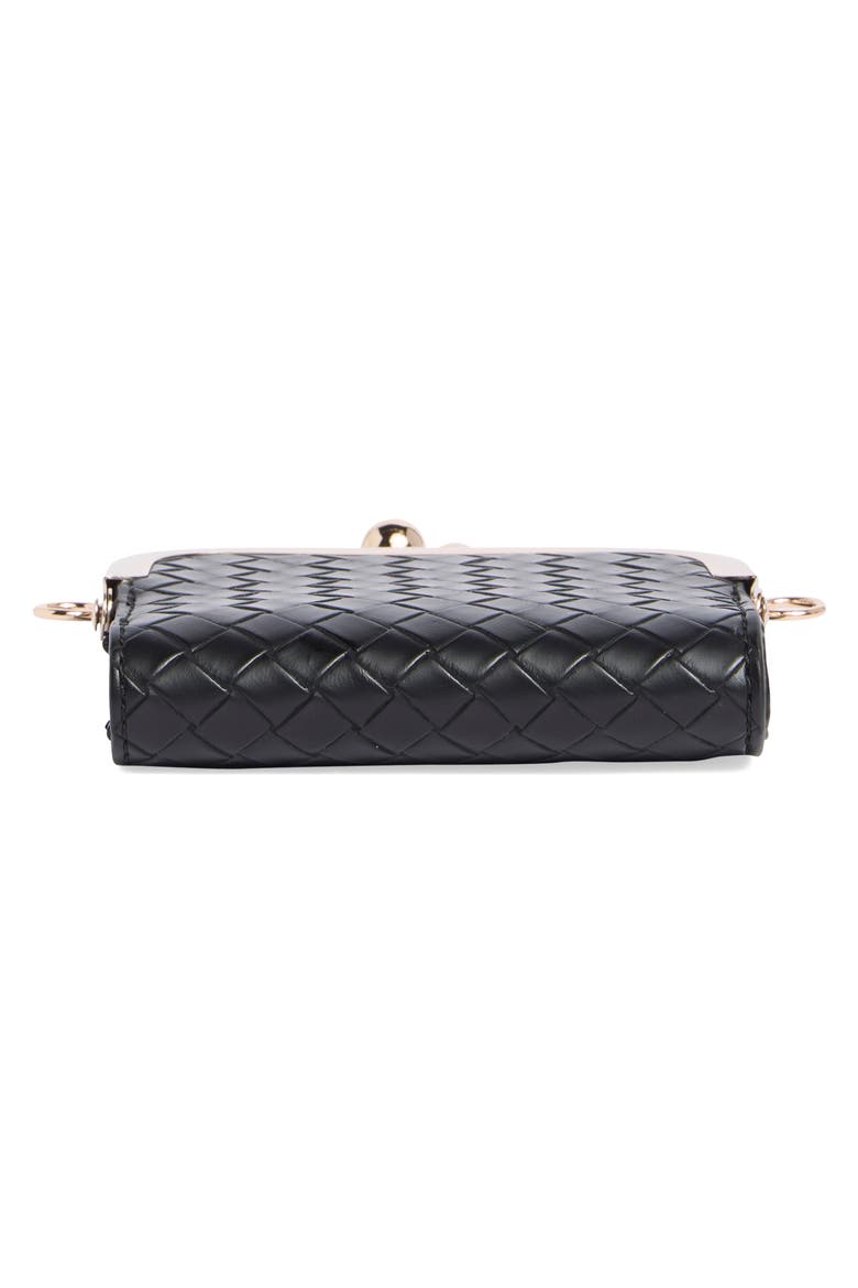 Norlia Woven Faux Leather Coin Purse, Alternate, color, BLACK