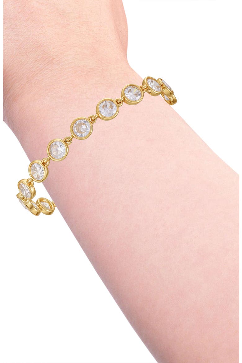 Cubic Zirconia Bezel Bracelet, Alternate, color, 14K Gold Plated