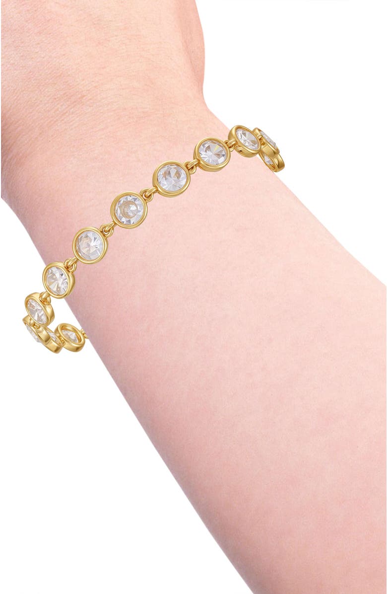 Vince Camuto Cubic Zirconia Bezel Bracelet, Alternate, color, 14K Gold Plated