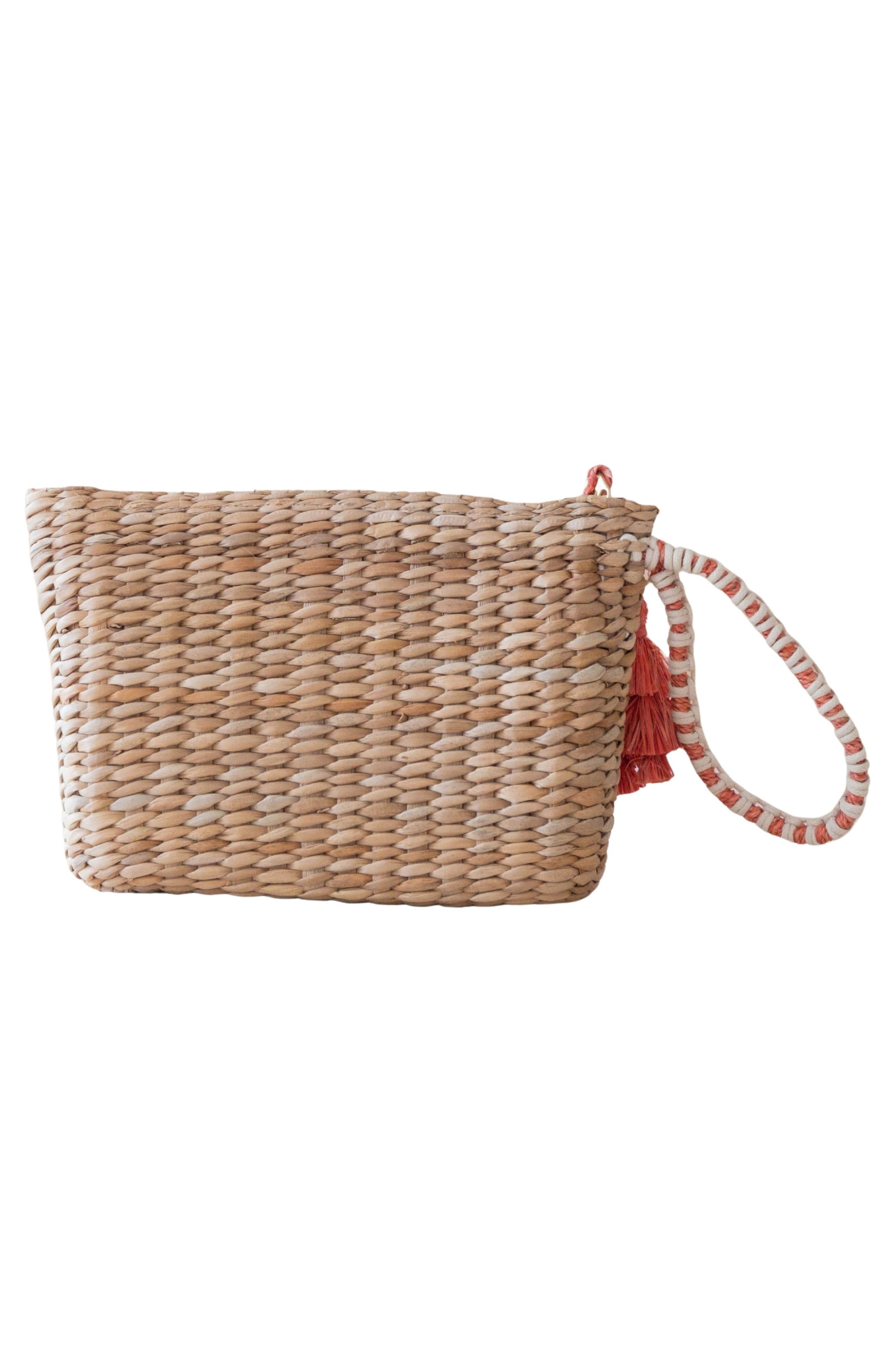 LIKHA Lobster Embroidered Straw Pouch, Alternate, color, 