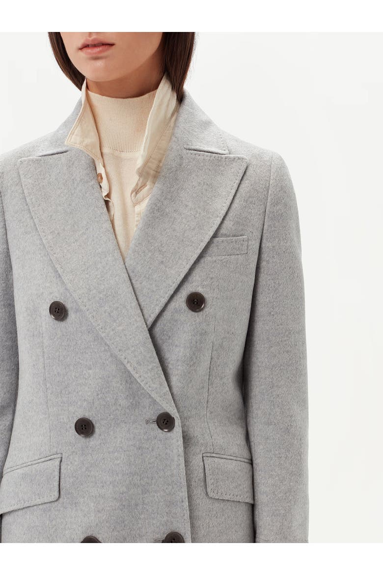 Cashmere Peak Lapel Long Coat, Alternate, color, vapor blue