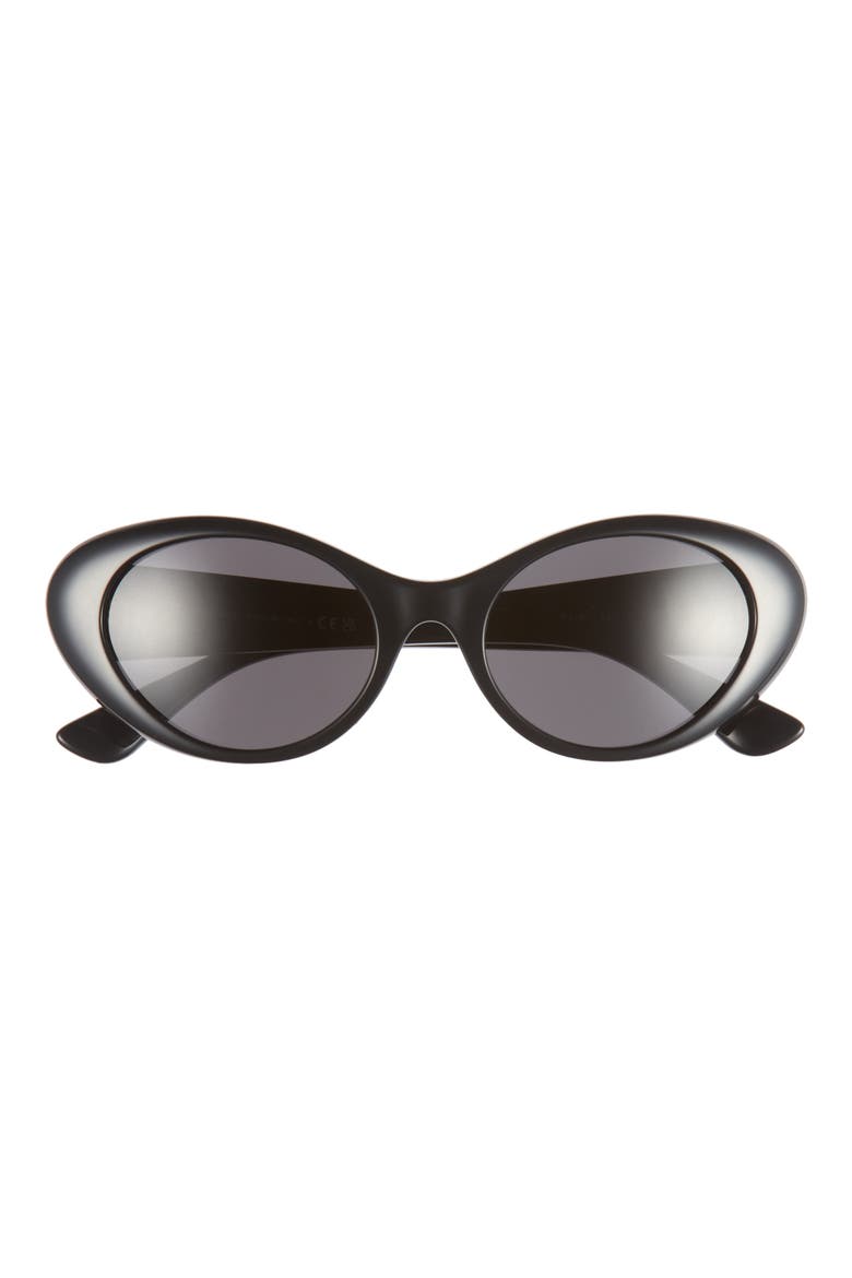 53mm Oval Sunglasses, Main, color, BLACK