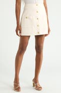 L'AGENCE Truman Snap Faux Leather Miniskirt