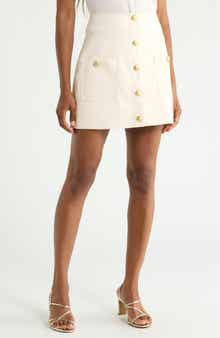 Truman Snap Faux Leather Miniskirt