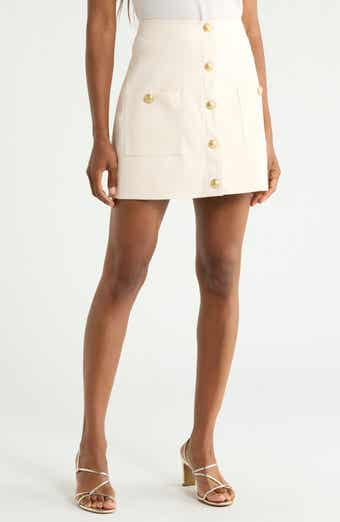 Truman Snap Faux Leather Miniskirt
