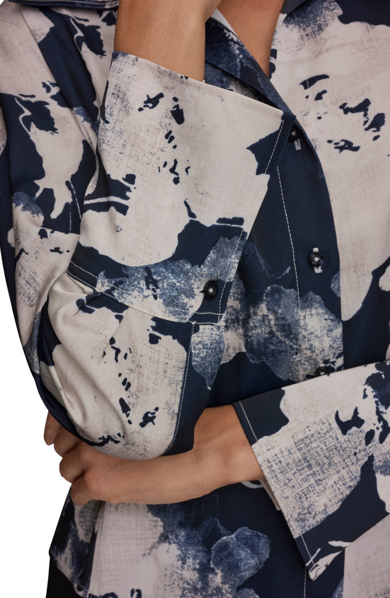 Donna Karan New York Floral Button-Up Shirt, Alternate, color, Dark Nightfall Multi