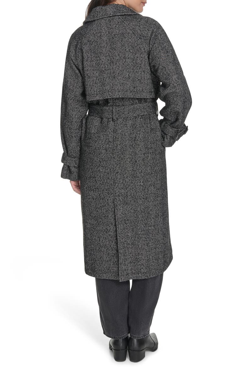 Belted Longline Coat, Alternate, color, HOUNDSTOOTH
