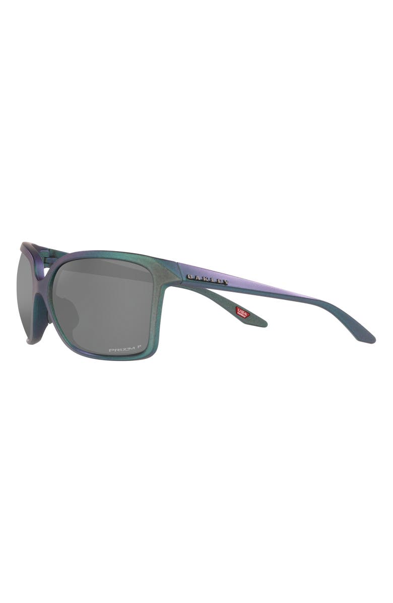 Oakley Wildrye 61mm Prizm<sup>™</sup> Polarized Butterfly Sunglasses, Alternate, color, Silver