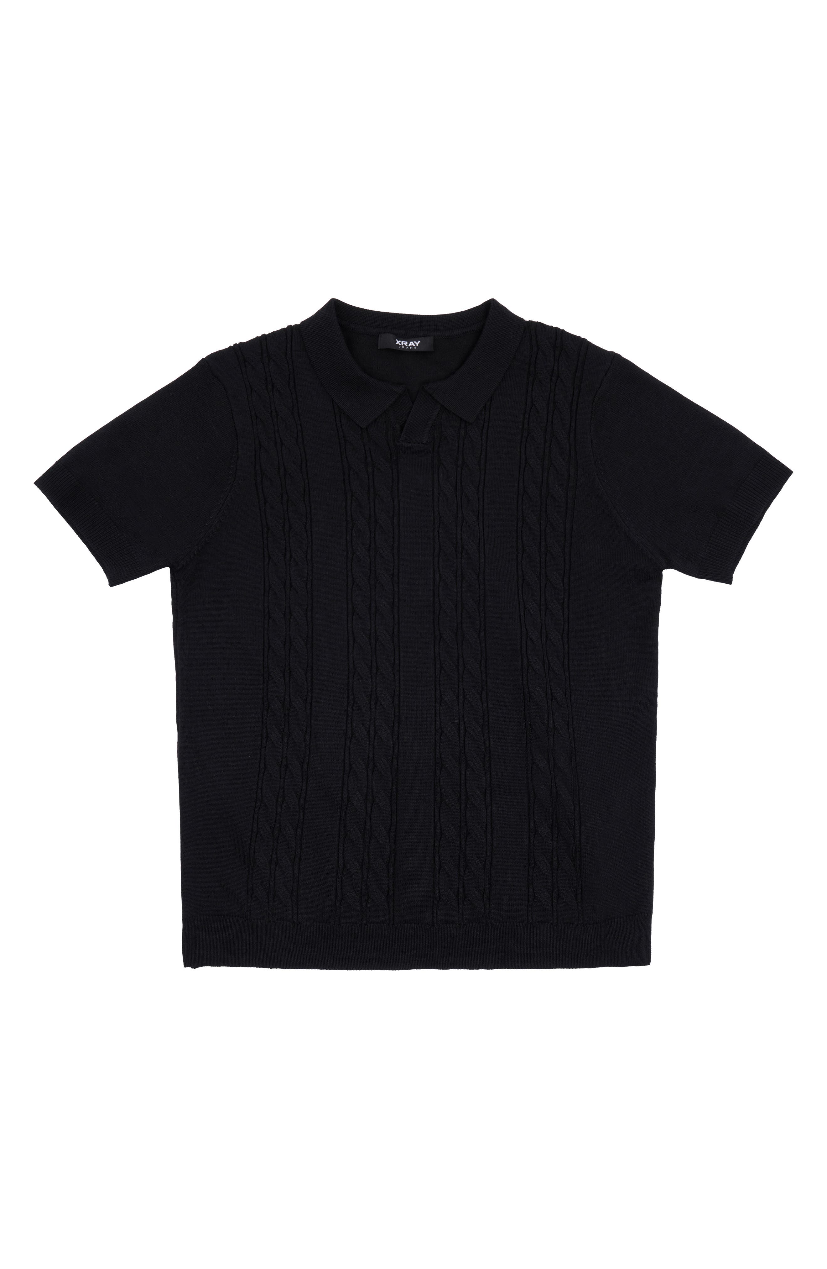 XRAY Kids' Cable Knit Polo Sweater