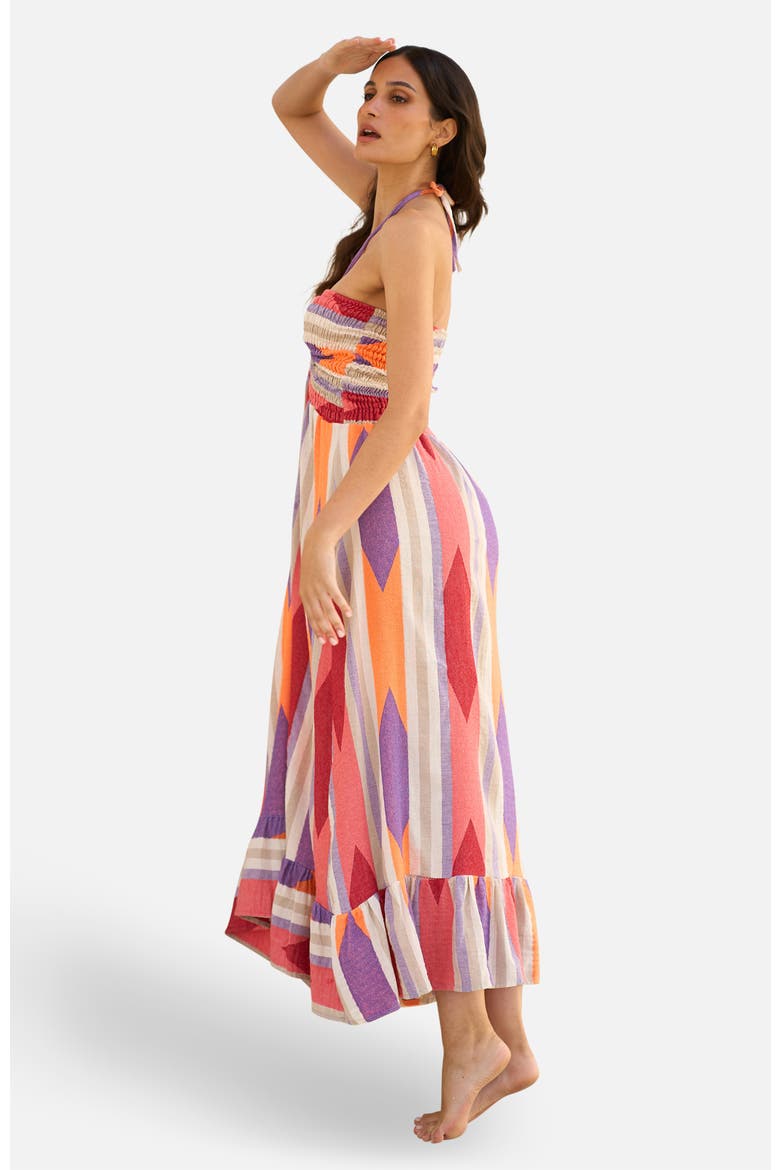 Block Print Cotton Maxi Dress, Alternate, color, Multi