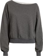 BP. Fleece Detail Off the Shoulder Sweatshirt