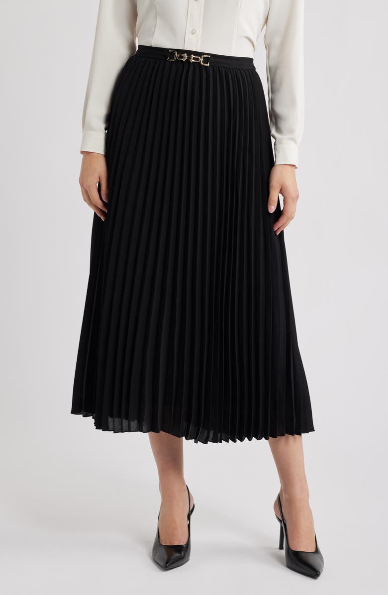Anne Klein Belted Pleated Maxi Skirt, Main, color,