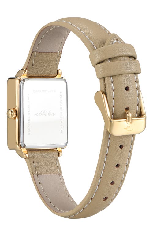 Ettika Square Case Leather Strap Watch In Brown