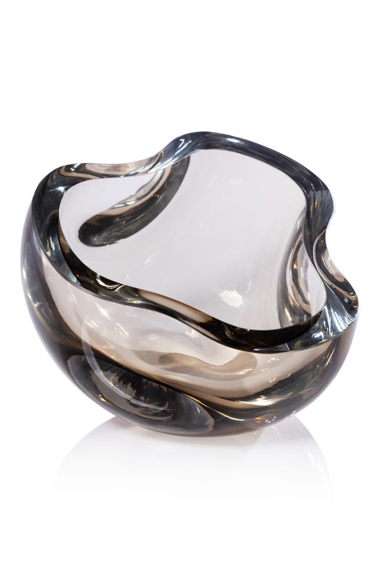 Viento Wave Glass Bowl, Main, color, TAUPE