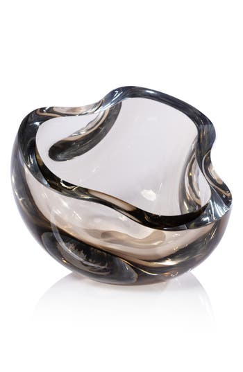 Zodax Viento Wave Glass Bowl In Brown
