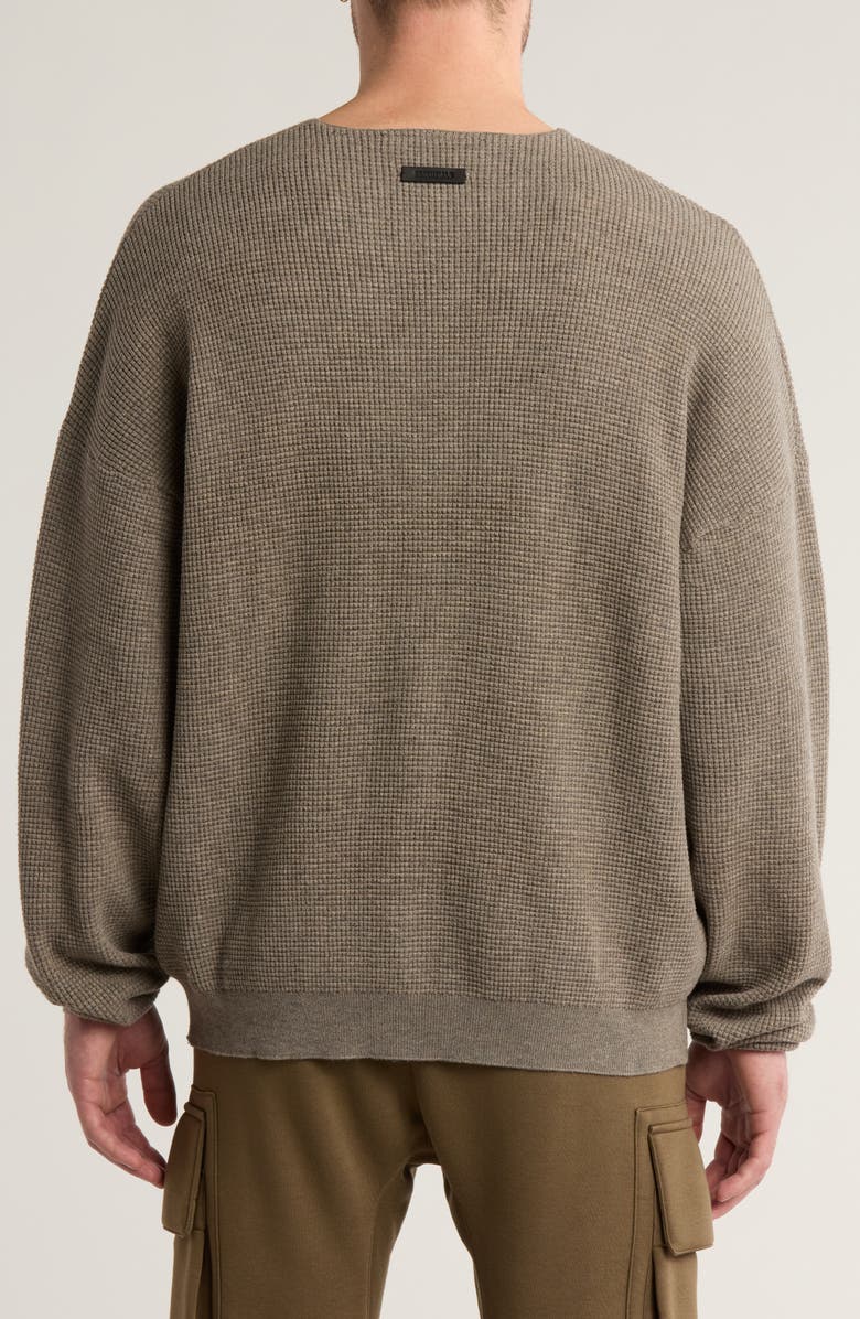 Fear of God Essentials Oversize Waffle Crewneck Sweater, Alternate, color,
