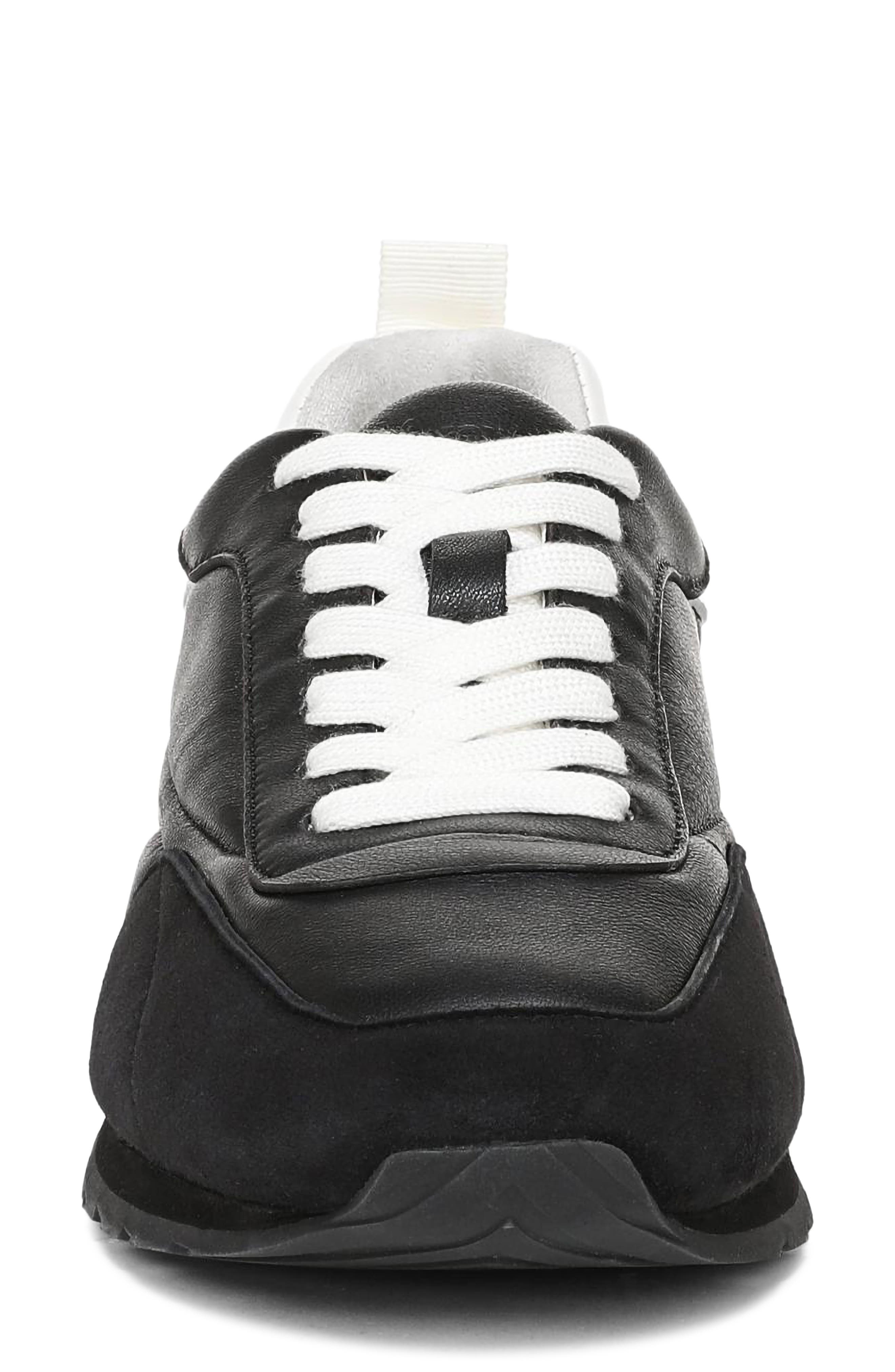 Favorite Daughter Sophia Sneaker, Alternate, color, Black/ Snow White Leather
