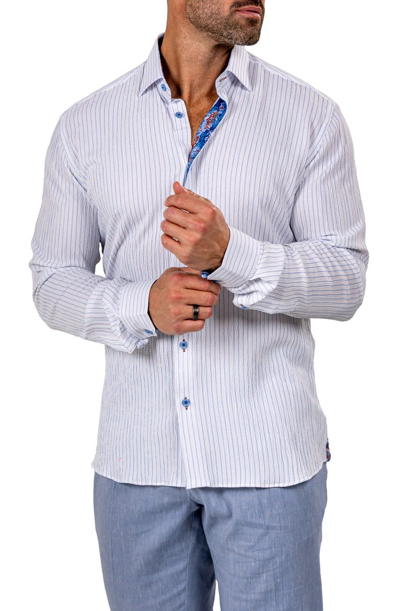 Maceoo Fibonacci Marthy Contemporary Fit Button-Up Shirt, Alternate, color, White